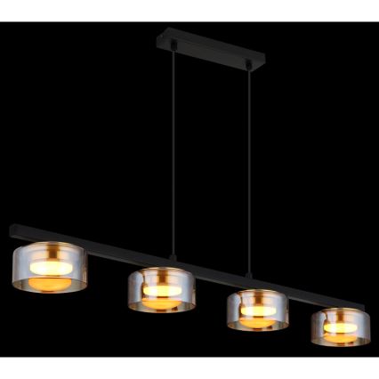 Globo - LED Lestenec na vrvici 4xGX53/6W/230V dimna/rjava