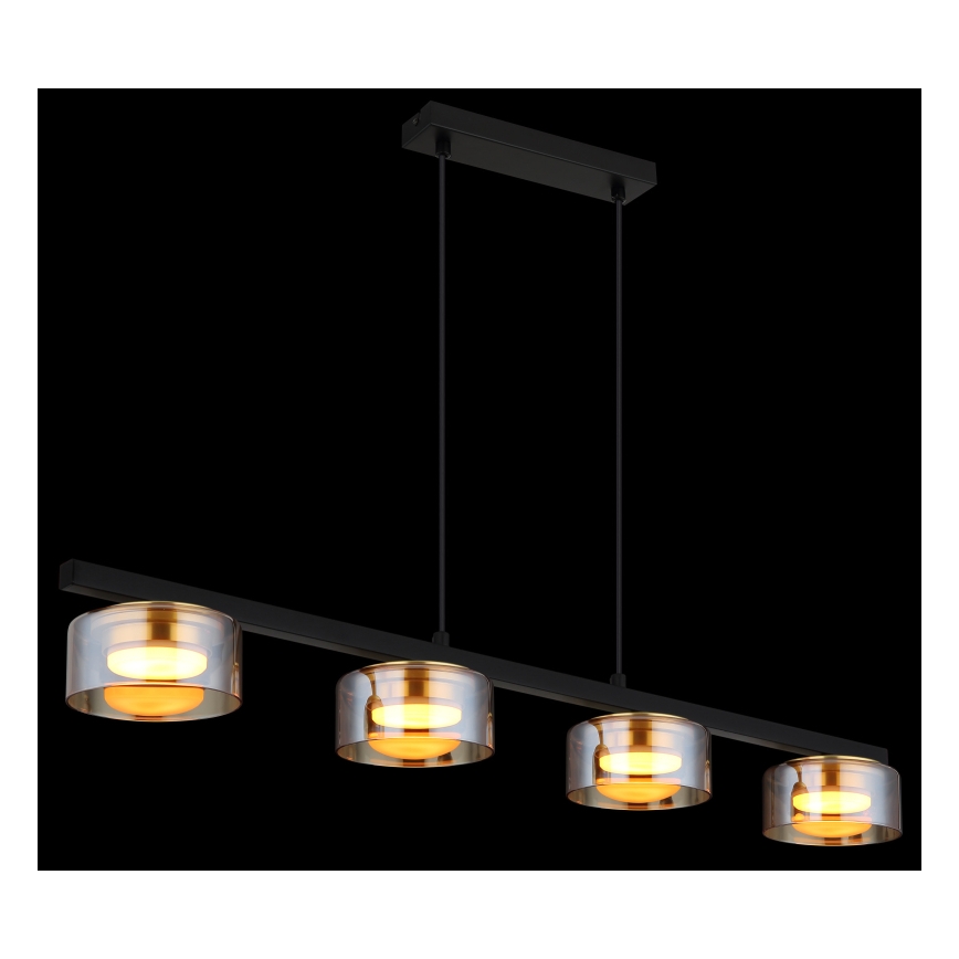 Globo - LED Lestenec na vrvici 4xGX53/6W/230V dimna/rjava
