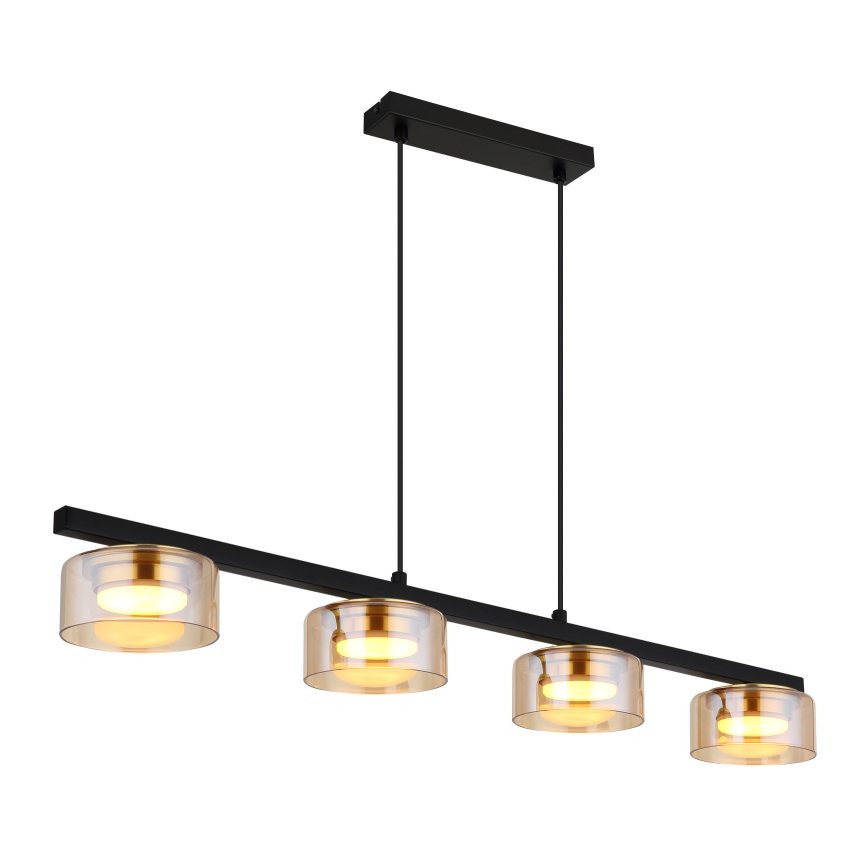 Globo - LED Lestenec na vrvici 4xGX53/6W/230V dimna/rjava