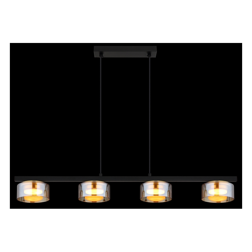Globo - LED Lestenec na vrvici 4xGX53/6W/230V dimna/rjava
