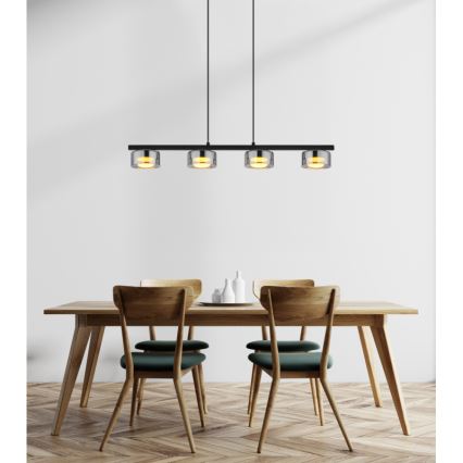 Globo - LED Lestenec na vrvici 4xGX53/6W/230V dimna/črna