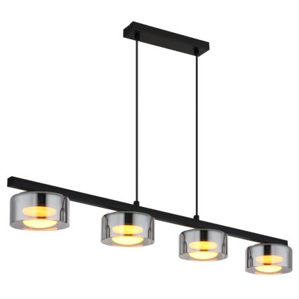 Globo - LED Lestenec na vrvici 4xGX53/6W/230V dimna/črna