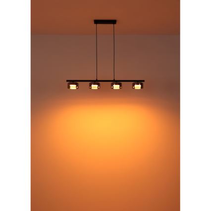 Globo - LED Lestenec na vrvici 4xGX53/6W/230V dimna/črna