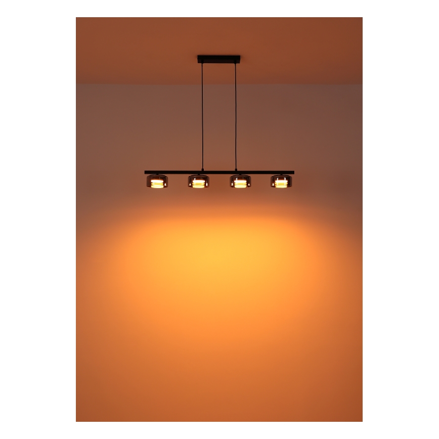 Globo - LED Lestenec na vrvici 4xGX53/6W/230V dimna/črna