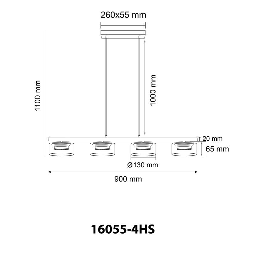 Globo - LED Lestenec na vrvici 4xGX53/6W/230V dimna/črna