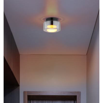 Globo - LED Stropna svetilka 1xGX53/6W/230V pr. 13 cm dimna/črna