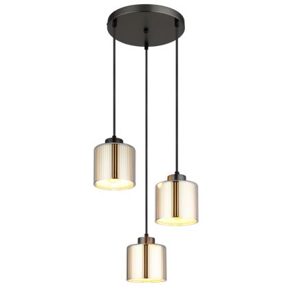 Globo - Lestenec na vrvici 3xE27/60W/230V sijajni krom pr. 33 cm