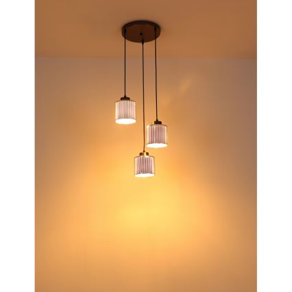 Globo - Lestenec na vrvici 3xE27/60W/230V sijajni krom pr. 33 cm
