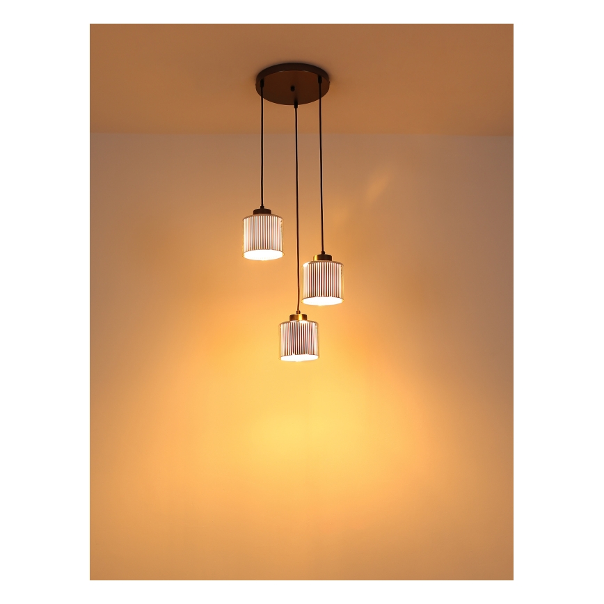 Globo - Lestenec na vrvici 3xE27/60W/230V sijajni krom pr. 33 cm