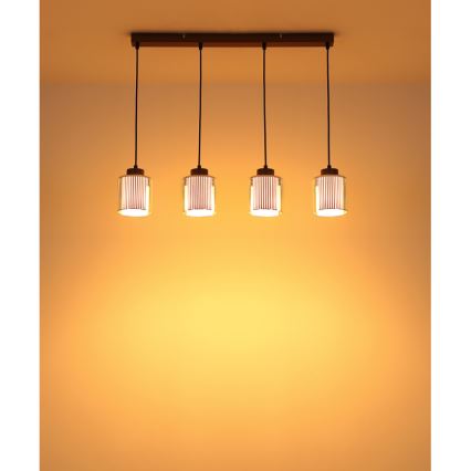 Globo - Lestenec na vrvici 4xE27/60W/230V sijajni krom