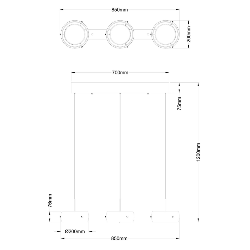 Globo - LED lestenec na vrvici LED/30W/230V 3000K