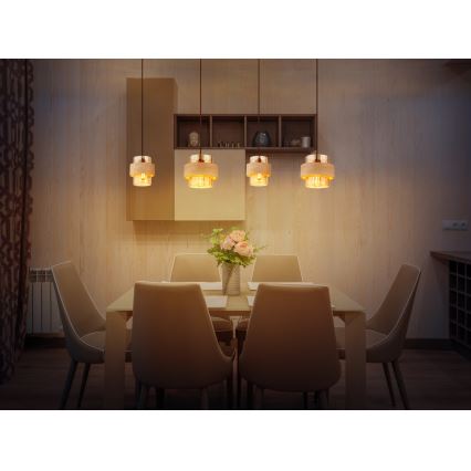 Globo - Lestenec na kablu 4xE27/40W/230V travertin