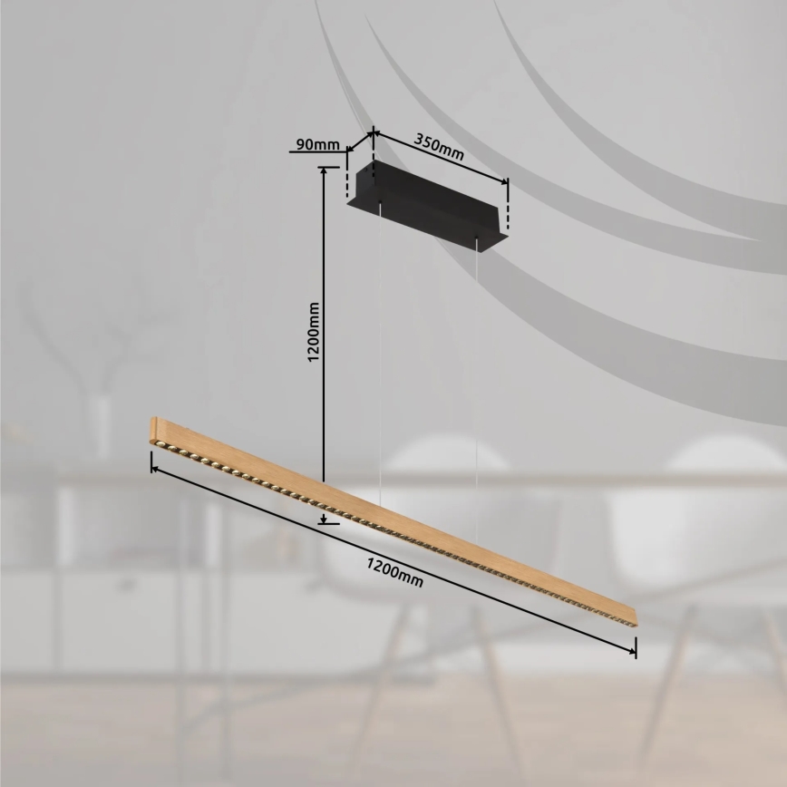 Globo - zatemljiv LED lestenec z dotikavnim upravljanjem na kablu LED/43W/230V 4000K medeninast