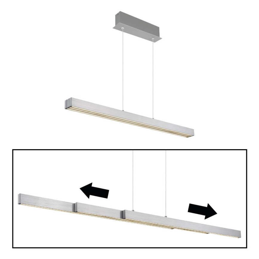 Globo - LED zatemnjevalna viseča svetilka na dotik na kablu LED/39W/230V 2700/4000/6000K matni krom