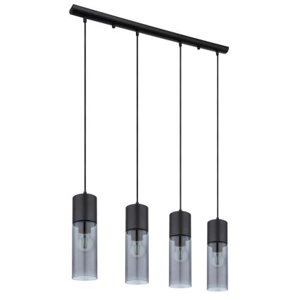 Globo - Lestenec na vrvici 4xE27/25W/230V črna