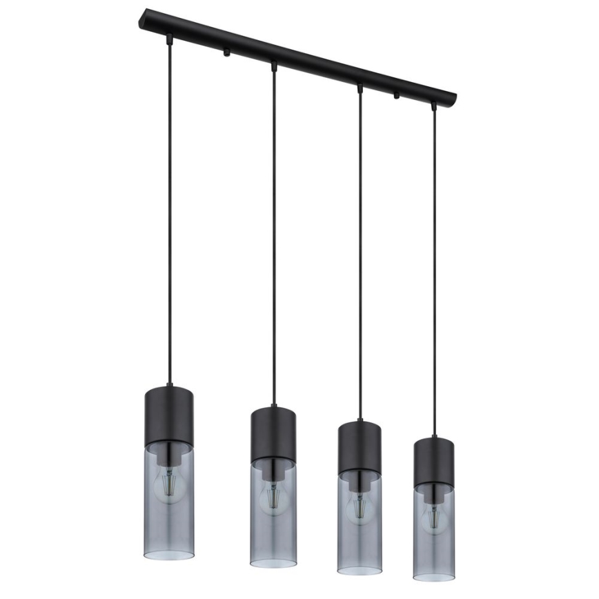 Globo - Lestenec na vrvici 4xE27/25W/230V črna