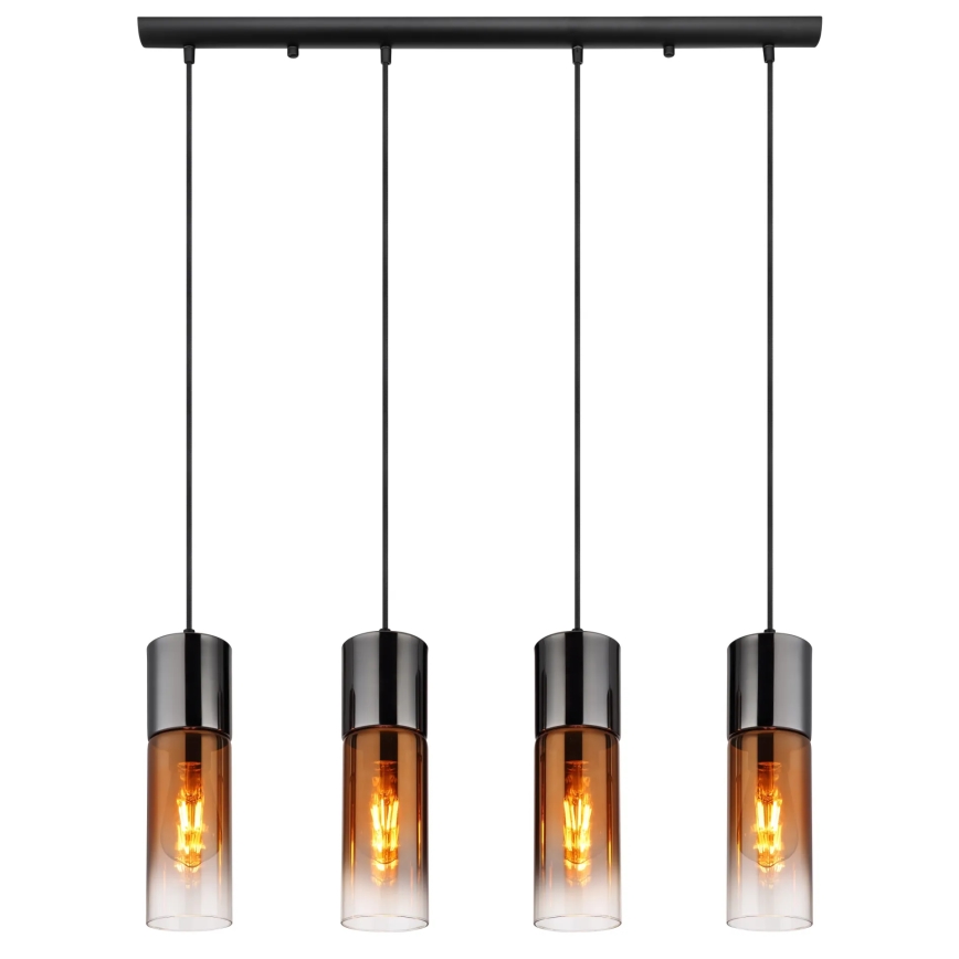 Globo - Lestenec na vrvici 4xE27/25W/230V črna/baker