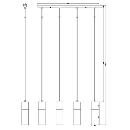 Globo - Lestenec na vrvici 4xE27/25W/230V mat krom