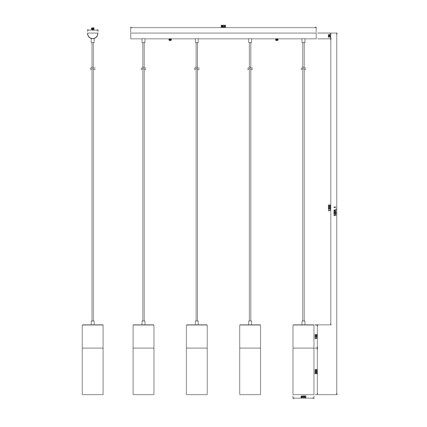 Globo - Lestenec na vrvici 4xE27/25W/230V mat krom
