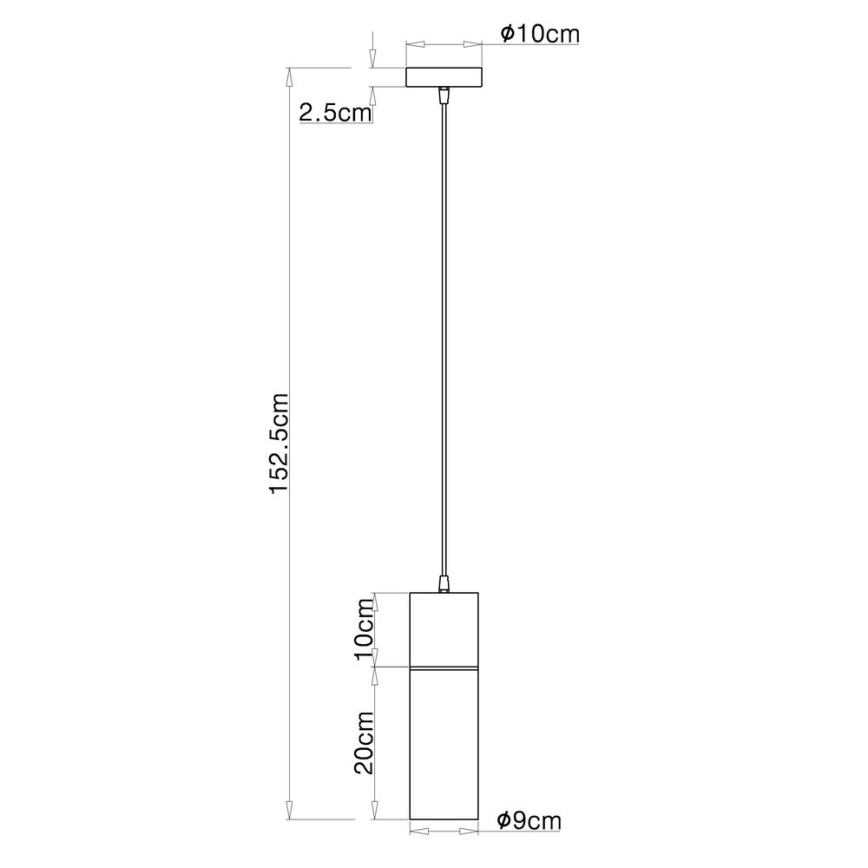 Globo - Lestenec na vrvici 1xE27/25W/230V pr. 10,5 cm črna