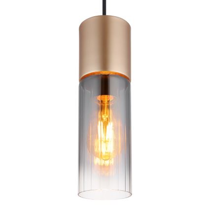Globo - Lestenec na vrvici 1xE27/25W/230V bronast, premer 10,5 cm