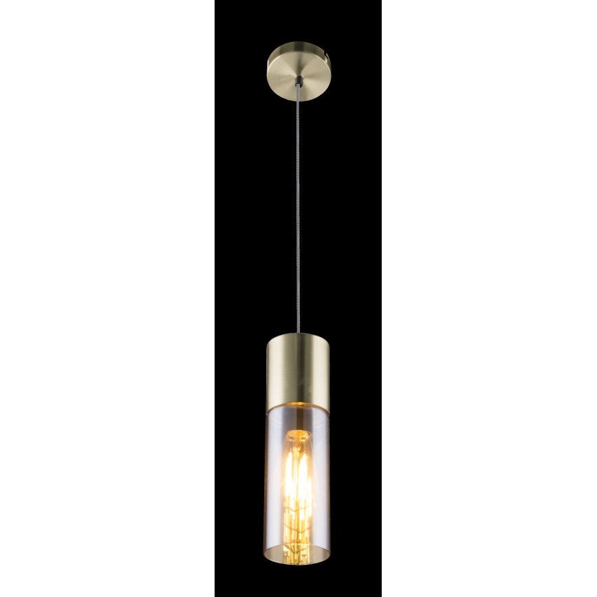 Globo - Lestenec na vrvici 1xE27/25W/230V pr. 10,5 cm medenina