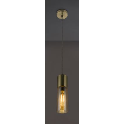 Globo - Lestenec na vrvici 1xE27/25W/230V pr. 10,5 cm medenina