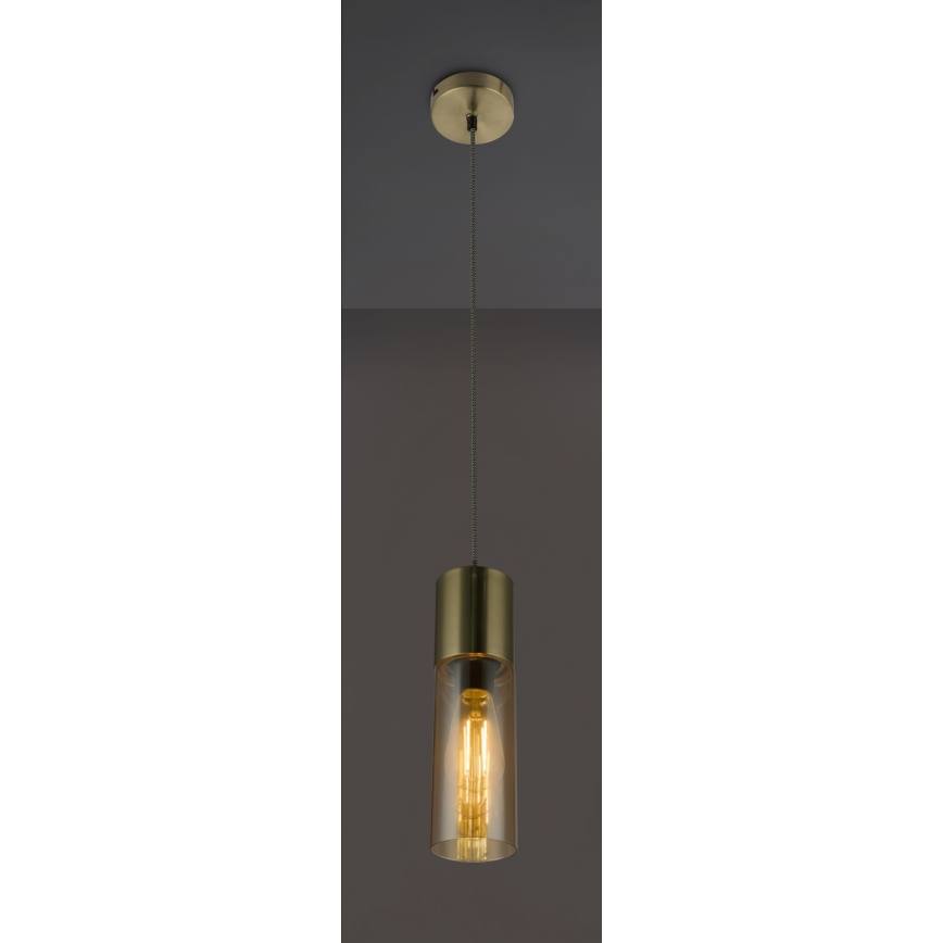 Globo - Lestenec na vrvici 1xE27/25W/230V pr. 10,5 cm medenina