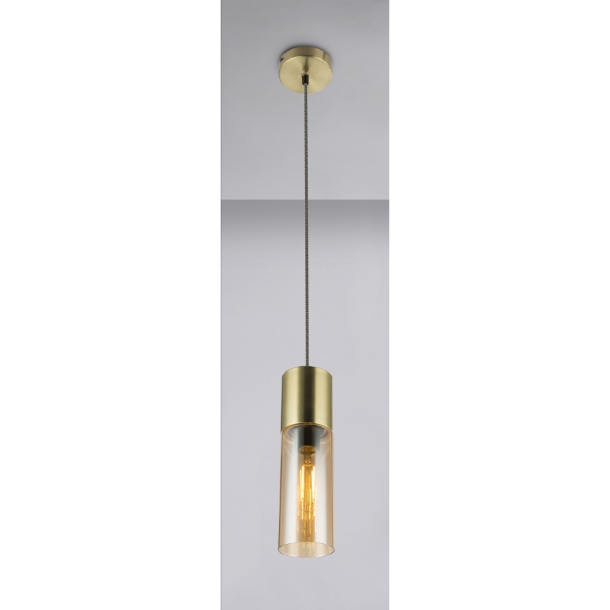 Globo - Lestenec na vrvici 1xE27/25W/230V pr. 10,5 cm medenina