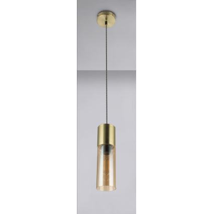 Globo - Lestenec na vrvici 1xE27/25W/230V pr. 10,5 cm medenina