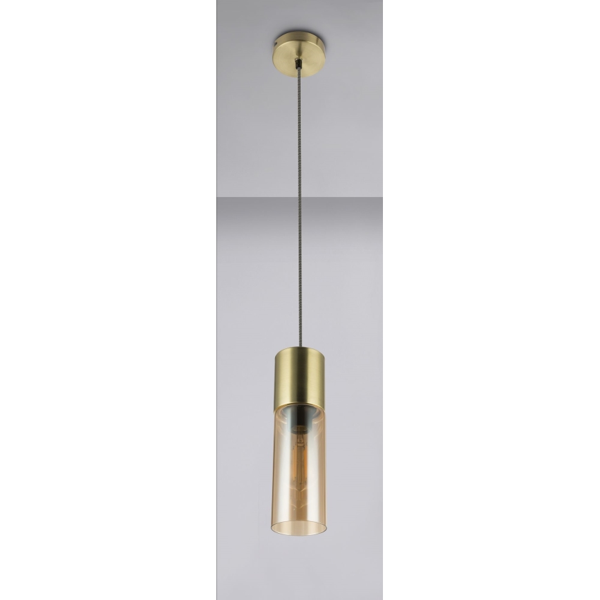 Globo - Lestenec na vrvici 1xE27/25W/230V pr. 10,5 cm medenina
