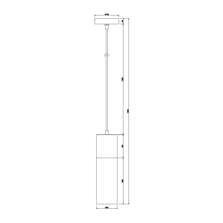Globo - Lestenec na vrvici 1xE27/25W/230V pr. 10,5 cm medenina