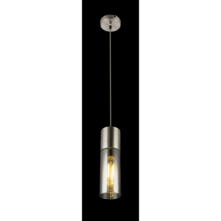 Globo - Lestenec na vrvici 1xE27/25W/230V pr. 10,5 cm mat krom