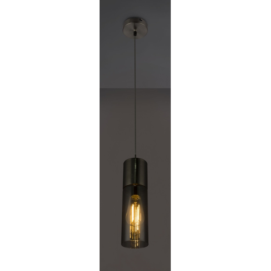 Globo - Lestenec na vrvici 1xE27/25W/230V pr. 10,5 cm mat krom