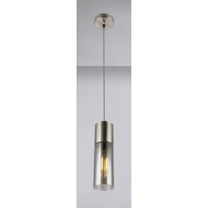 Globo - Lestenec na vrvici 1xE27/25W/230V pr. 10,5 cm mat krom