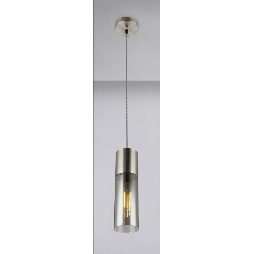 Globo - Lestenec na vrvici 1xE27/25W/230V pr. 10,5 cm mat krom