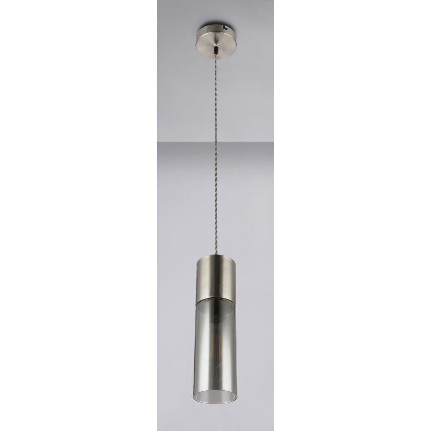 Globo - Lestenec na vrvici 1xE27/25W/230V pr. 10,5 cm mat krom
