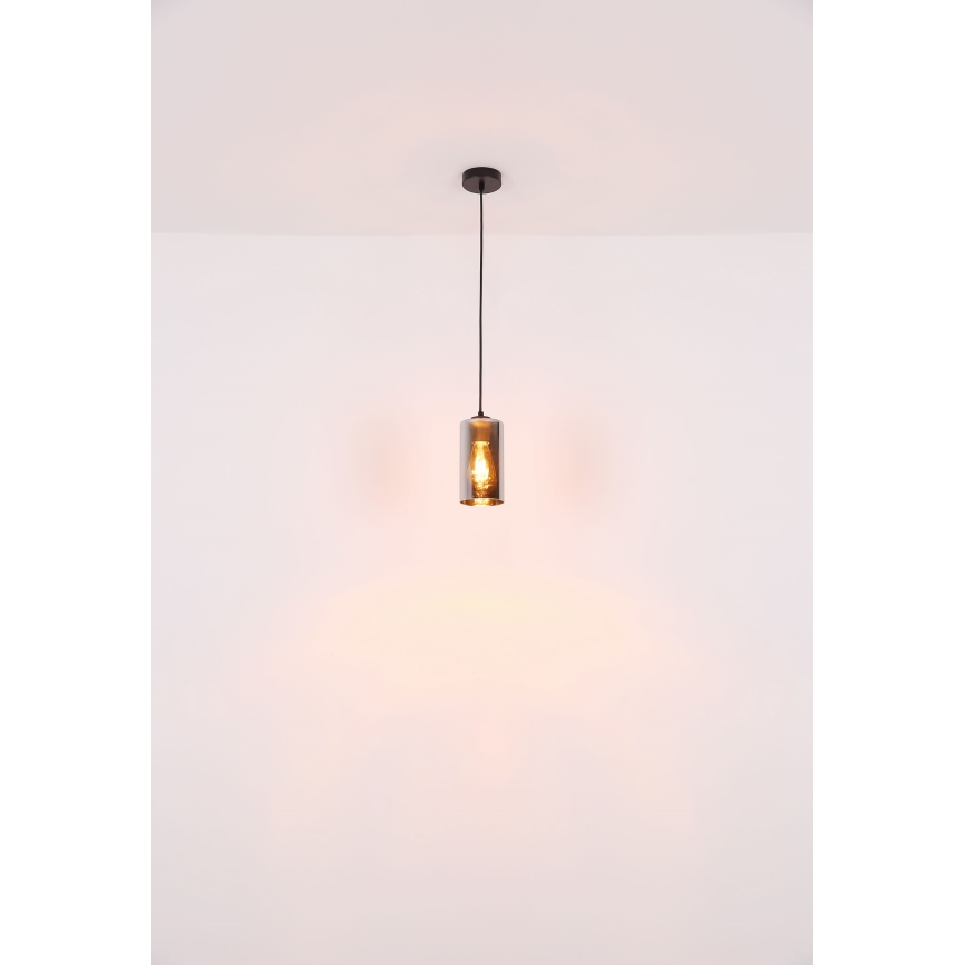 Globo - Lestenec na vrvici 1xE27/25W/230V pr. 11 cm črna