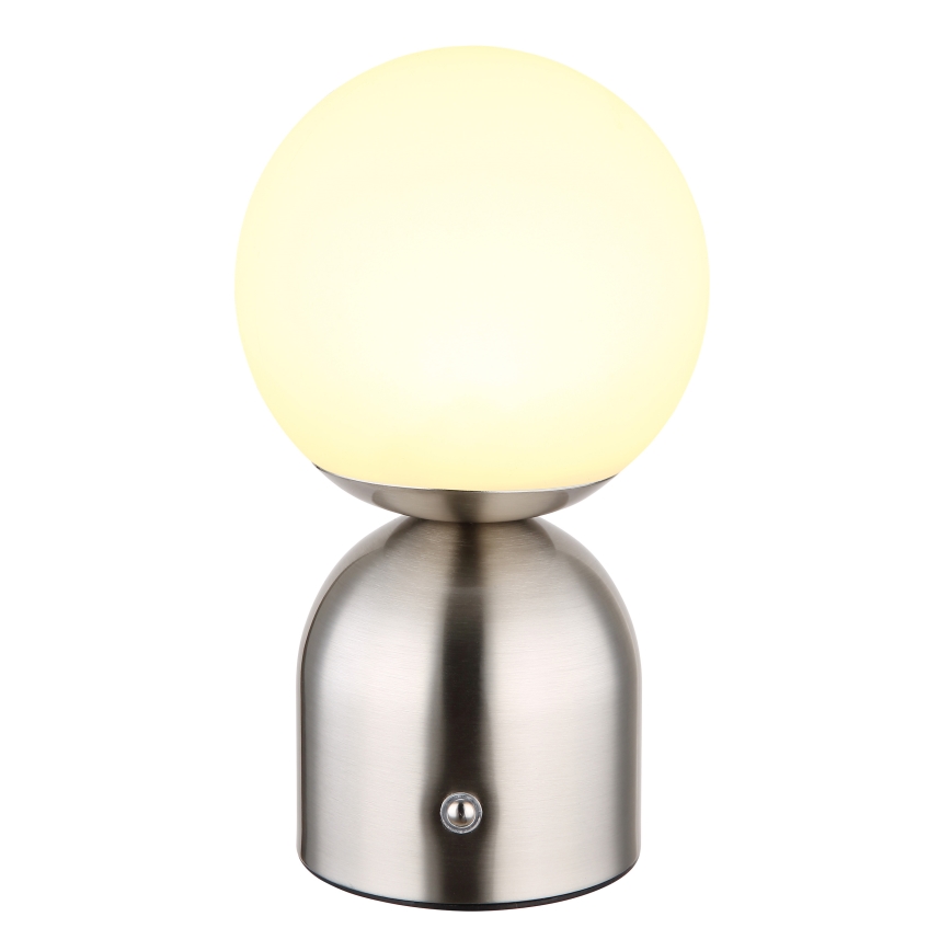 Globo - LED Zatemnitvena namizna svetilka na dotik LED/2,5W/3,7V 2700K/4000K/6500K 1800 mAh USB mat krom