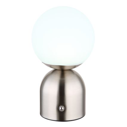 Globo - LED Zatemnitvena namizna svetilka na dotik LED/2,5W/3,7V 2700K/4000K/6500K 1800 mAh USB mat krom