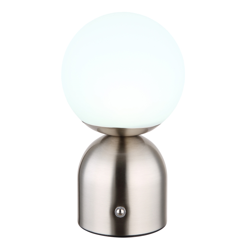 Globo - LED Zatemnitvena namizna svetilka na dotik LED/2,5W/3,7V 2700K/4000K/6500K 1800 mAh USB mat krom
