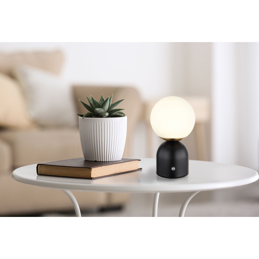 Globo - LED Zatemnitvena namizna svetilka na dotik LED/2,5W/3,7V 2700/4000/65000K 1800 mAh USB črna