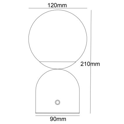 Globo - LED Zatemnitvena namizna svetilka na dotik LED/2,5W/3,7V 2700/4000/65000K 1800 mAh USB črna