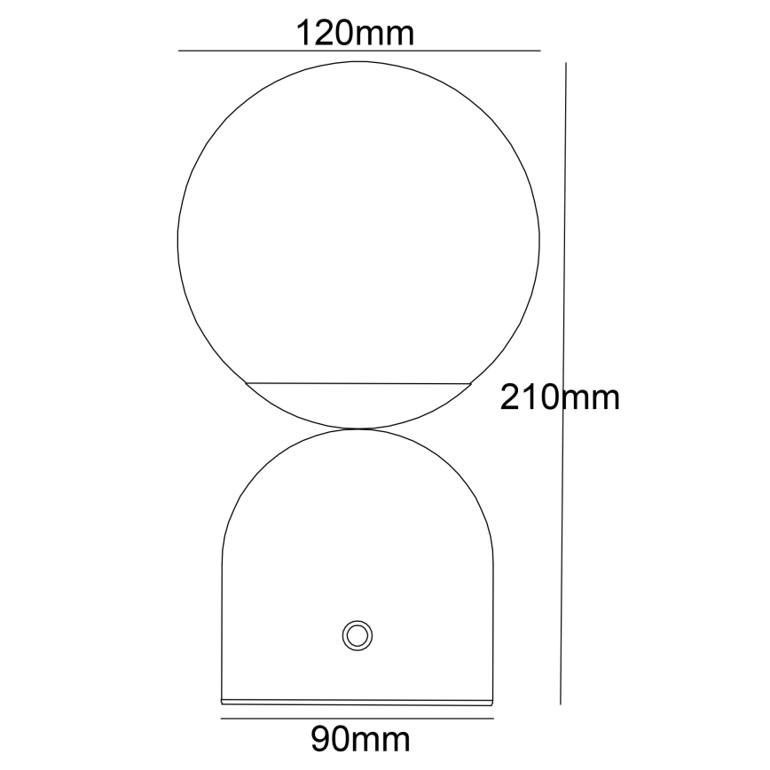 Globo - LED Zatemnitvena namizna svetilka na dotik LED/2,5W/3,7V 2700/4000/65000K 1800 mAh USB črna