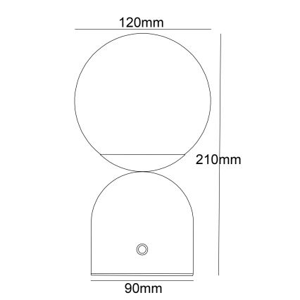 Globo - LED Zatemnitvena namizna svetilka na dotik LED/2,5W/3,7V 2700/4000/6500K 1800 mAh USB bela
