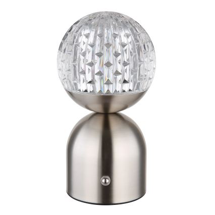 Globo - LED Zatemnitvena namizna svetilka na dotik LED/2,5W/3,7V 2700/4000/6500K 1800 mAh USB mat krom