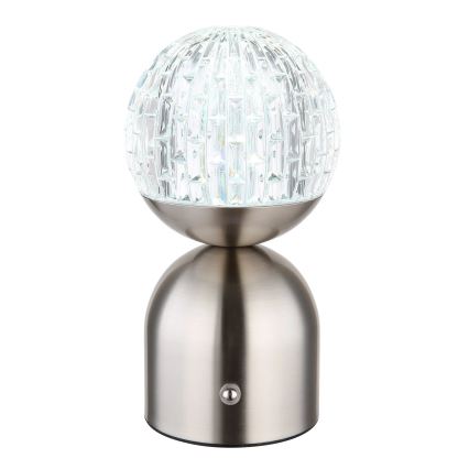 Globo - LED Zatemnitvena namizna svetilka na dotik LED/2,5W/3,7V 2700/4000/6500K 1800 mAh USB mat krom