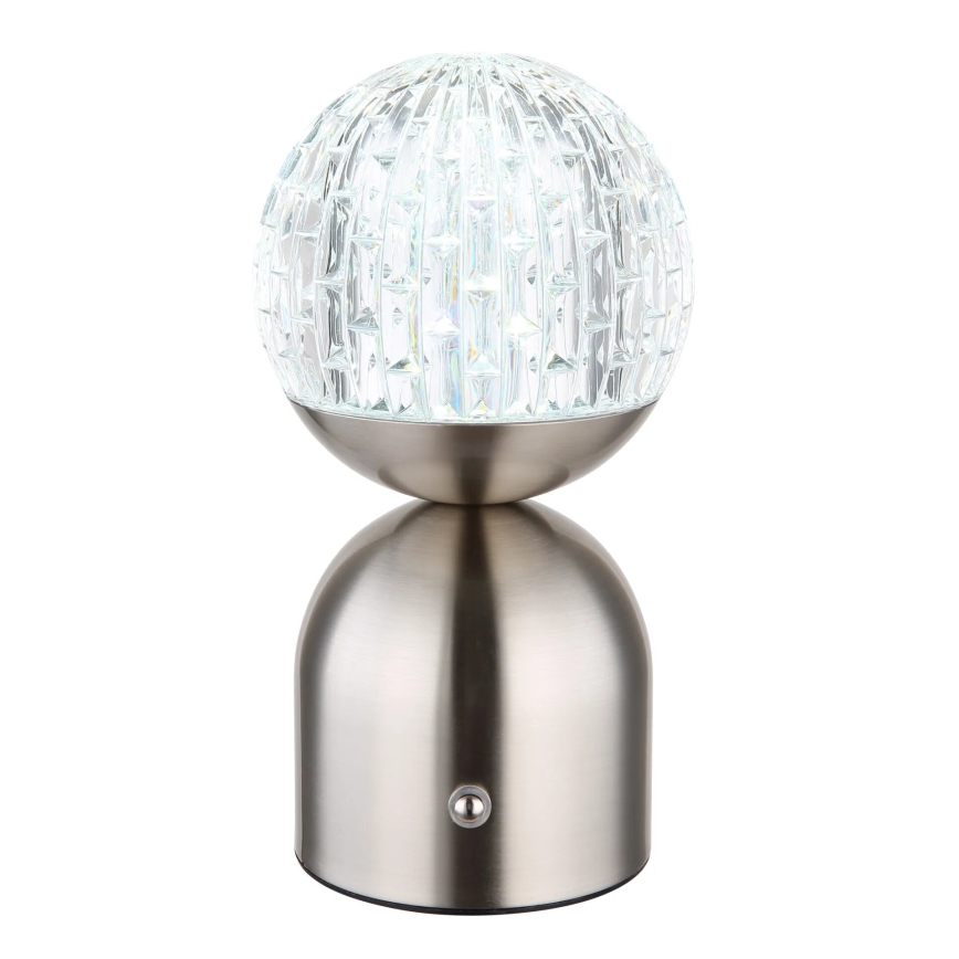 Globo - LED Zatemnitvena namizna svetilka na dotik LED/2,5W/3,7V 2700/4000/6500K 1800 mAh USB mat krom