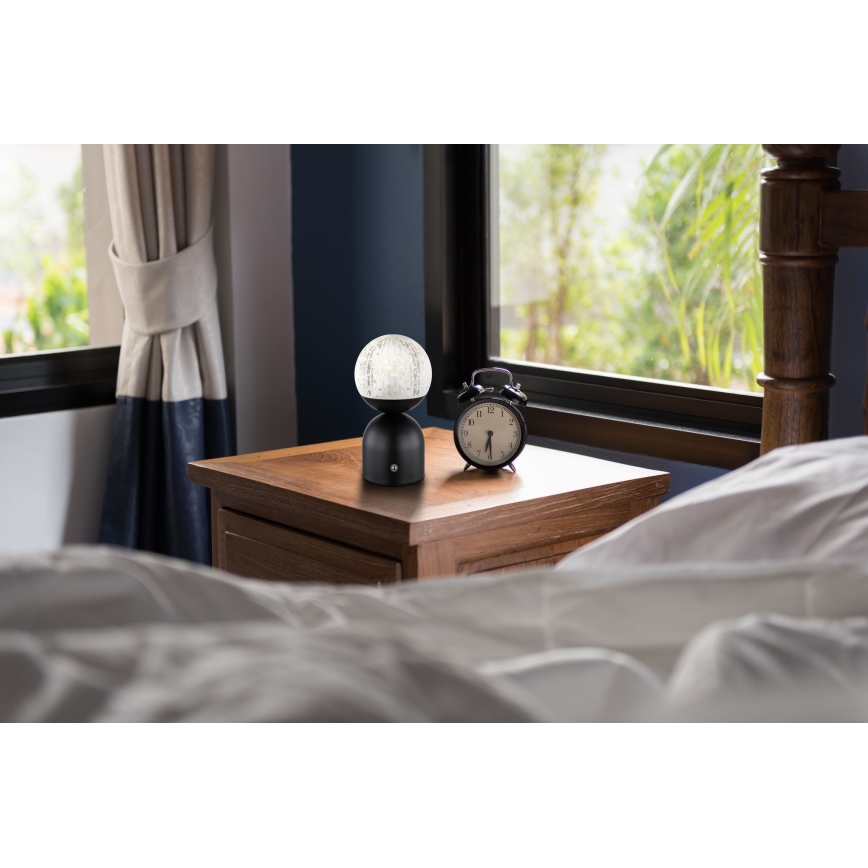 Globo - LED Zatemnitvena namizna svetilka na dotik LED/2,5W/3,7V 2700/4000/6500K 1800 mAh USB črna