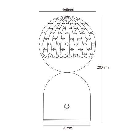 Globo - LED Zatemnitvena namizna svetilka na dotik LED/2,5W/3,7V 2700/4000/6500K 1800 mAh USB črna